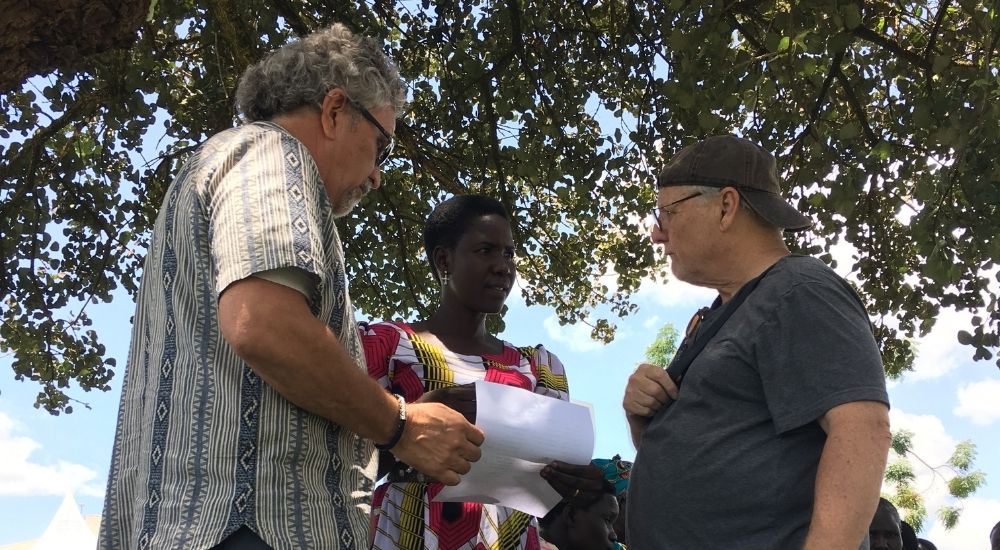 The Rev. Victor H. Kazanjian, Jr., URI Executive Director, with Sylvia Acan, Golden Women Vision Founder, and Bill Mosher, Visionaries Founder