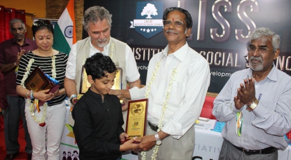 Abraham Karickam, URI Regional Coordinator for South India, honors a Zero Limits student