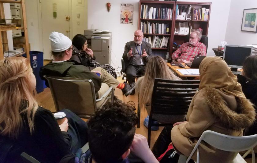 URI group meets with Jonathan Granoff and John Burrows at the Global Security Institute.