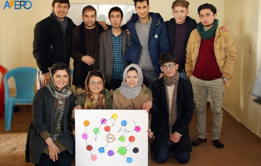 A group of people.