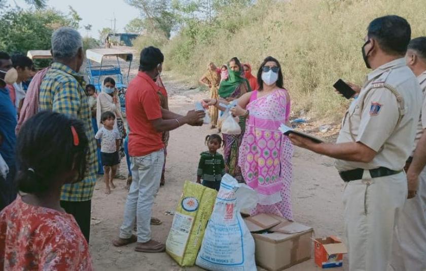 On this holy day, we distributed raw materials like oil rice, dal, atta, and soap kits to slum and underprivileged families.