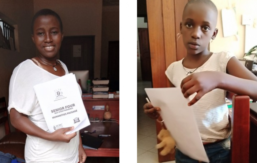 Photo: children hold school work