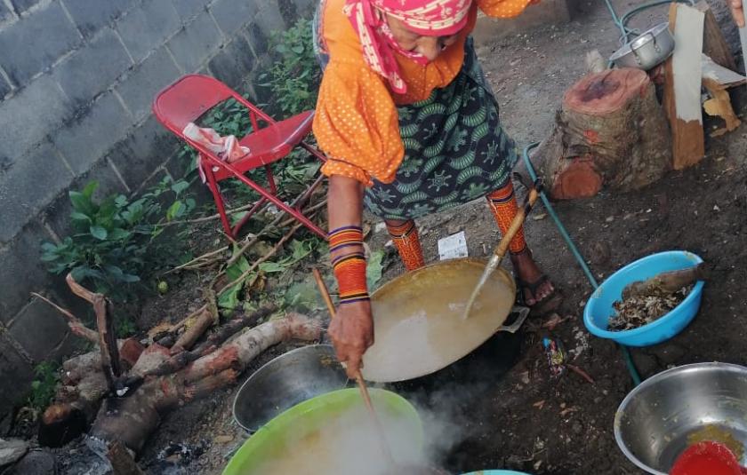 Slideshow: One of the girls cooking the pumpkin soup