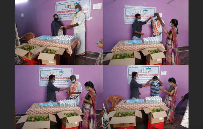 Distribution of Sanitizer and Masks by HRWDS