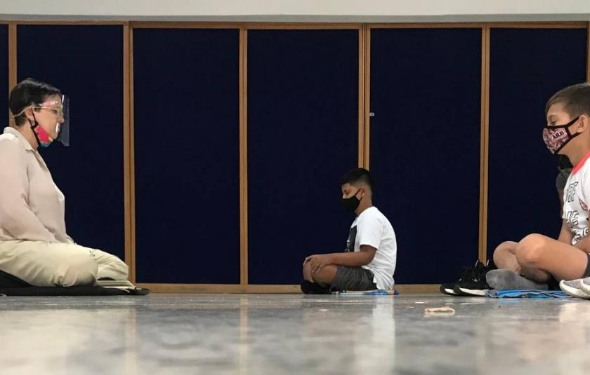 Photo: children set meditating 