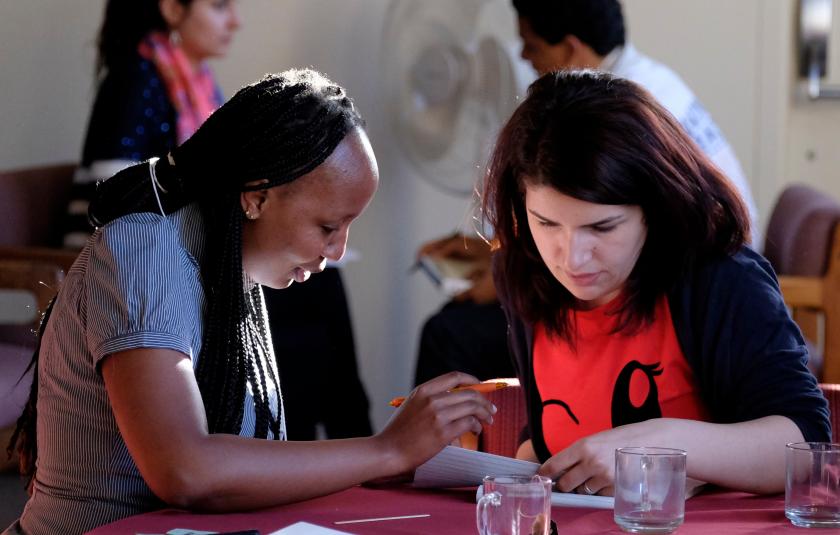 Youth at a table