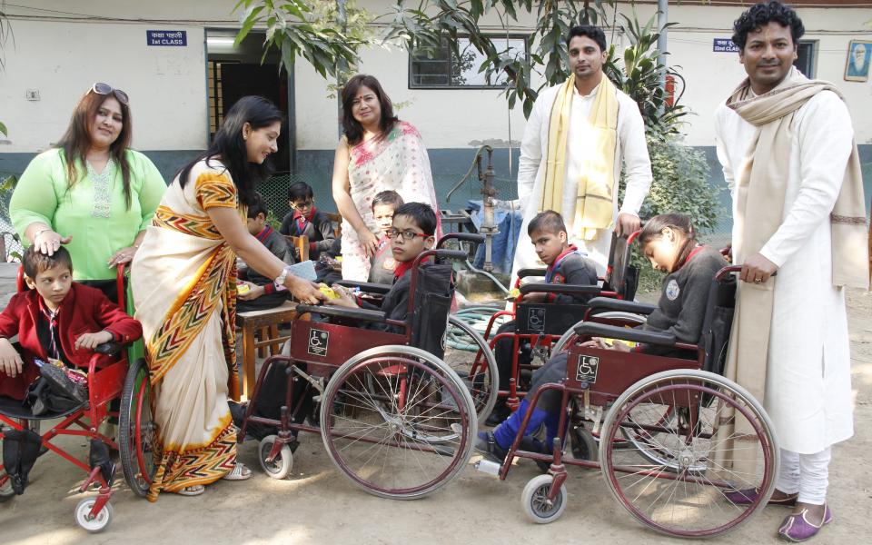 Kathak Dharohar CC with disabled children on World Handicap Day