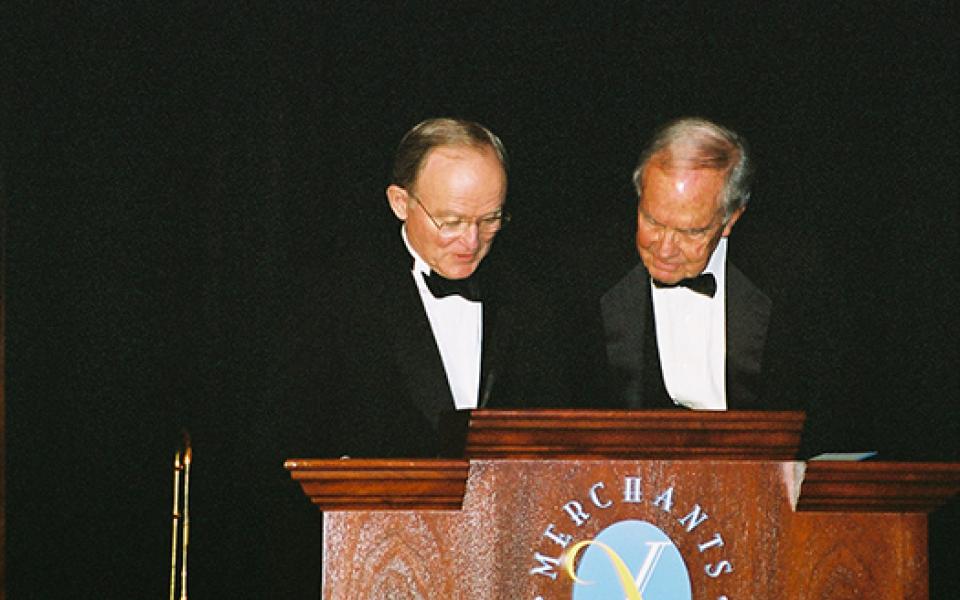 William and Swing on a podium