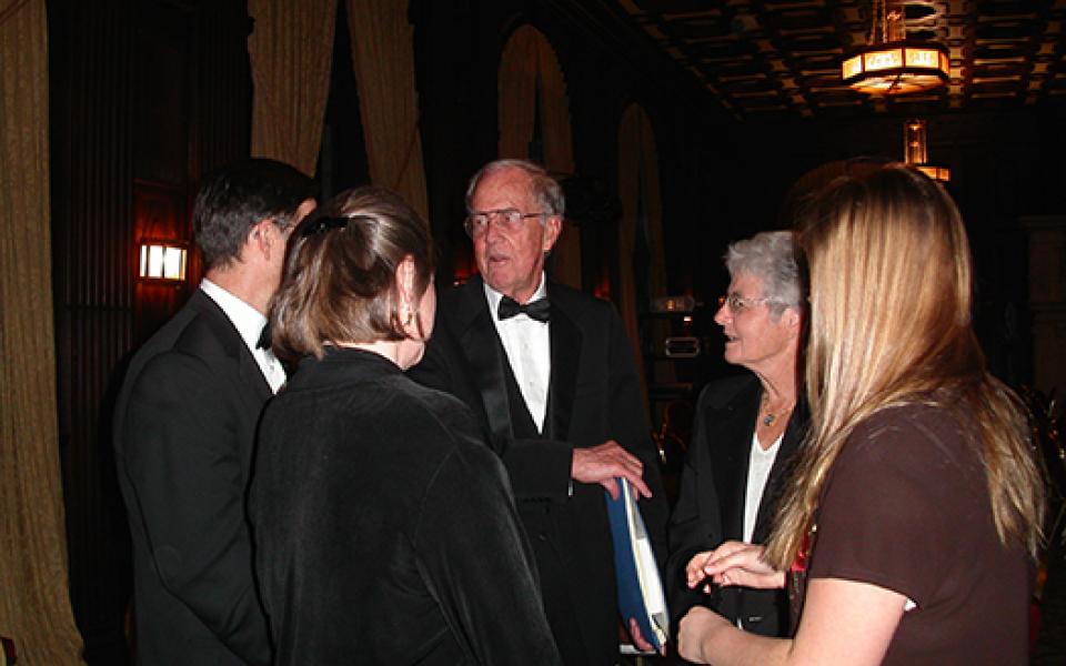 Bill having a conversation in a circle