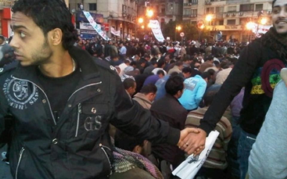 Christians protesting with Muslims
