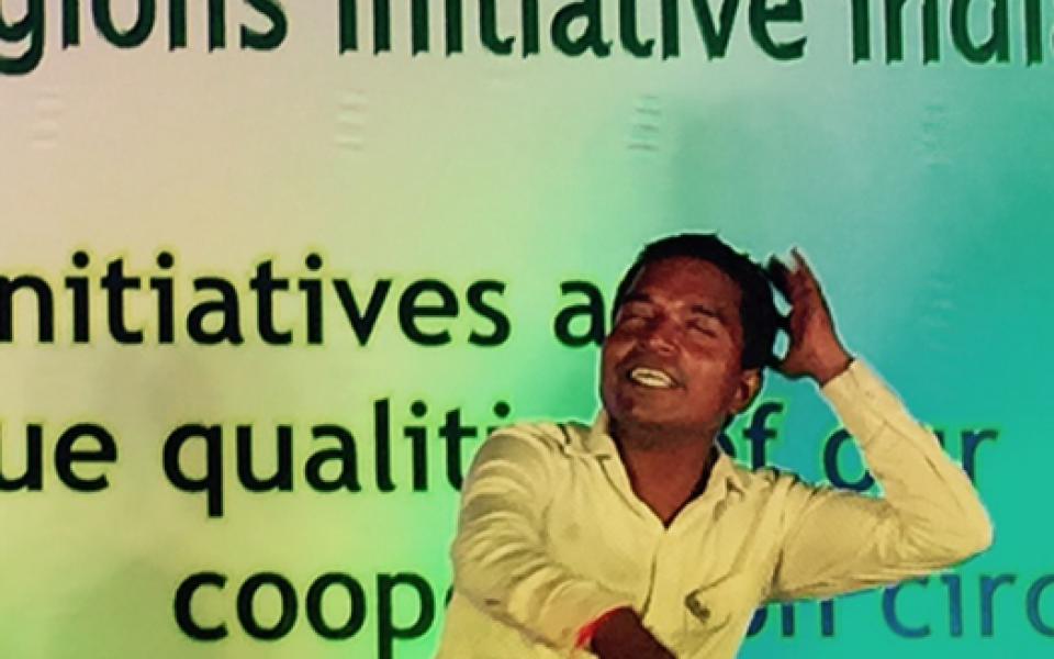 A man singing