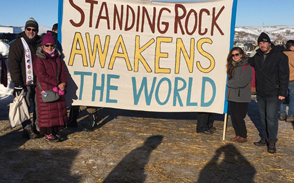standing rock photo poster