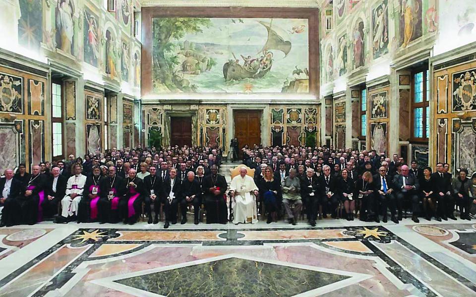 Bishop Swing with the group at the Vatican