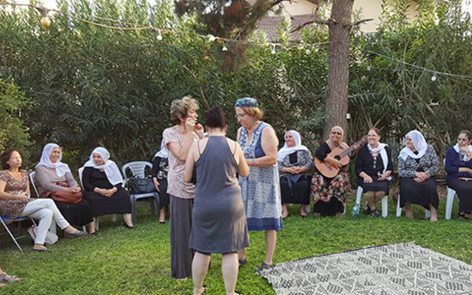 women in a garden