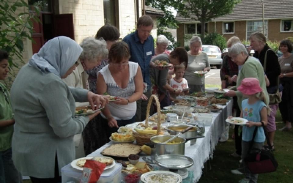 food is being served 