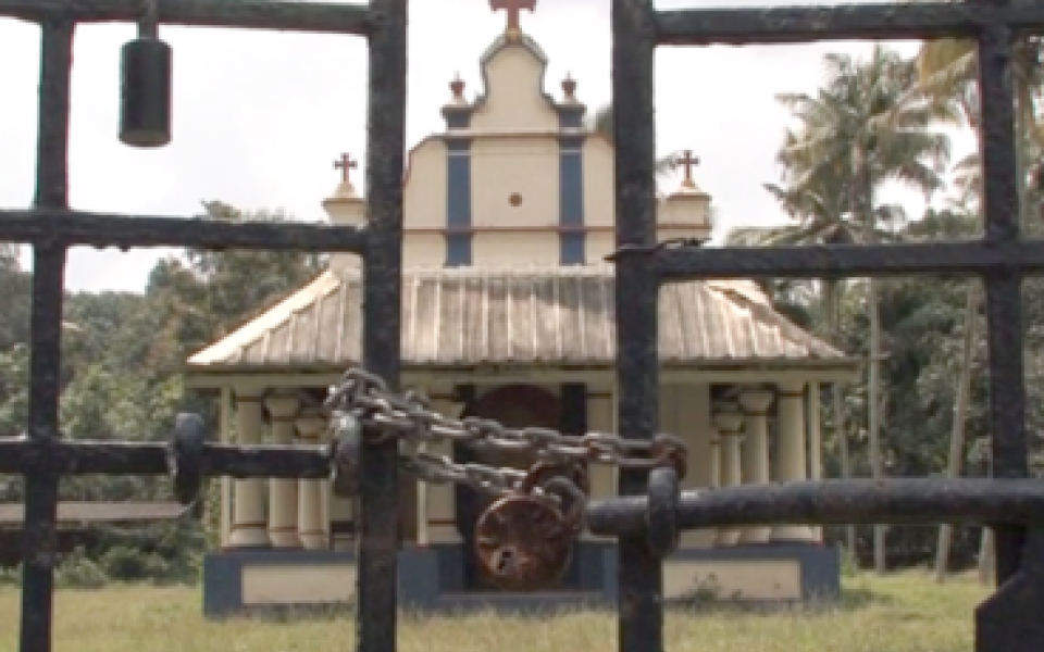 a photo of a locked church