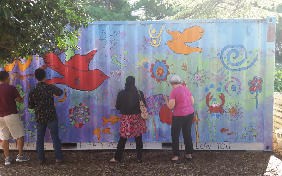 Charlotte Red Bench Garden Celebrates Peace Day