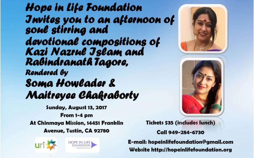 event flyer for hope in life foundation event