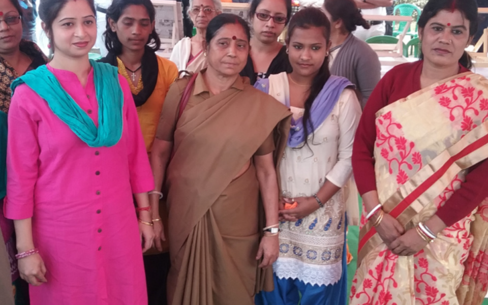 Indian women attending the prison art festival