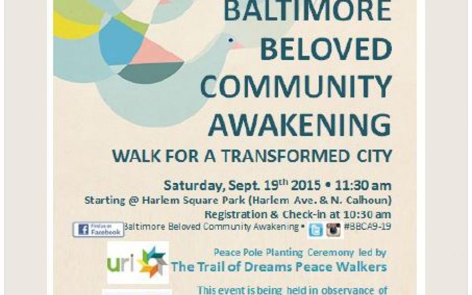 baltimore beloved community awakening walk flyer