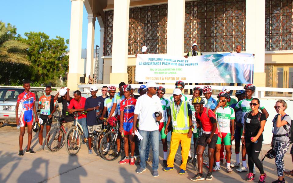 Group at cycling event