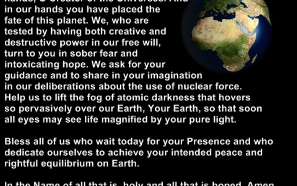 A prayer for those carrying the weight of nuclear weapons 