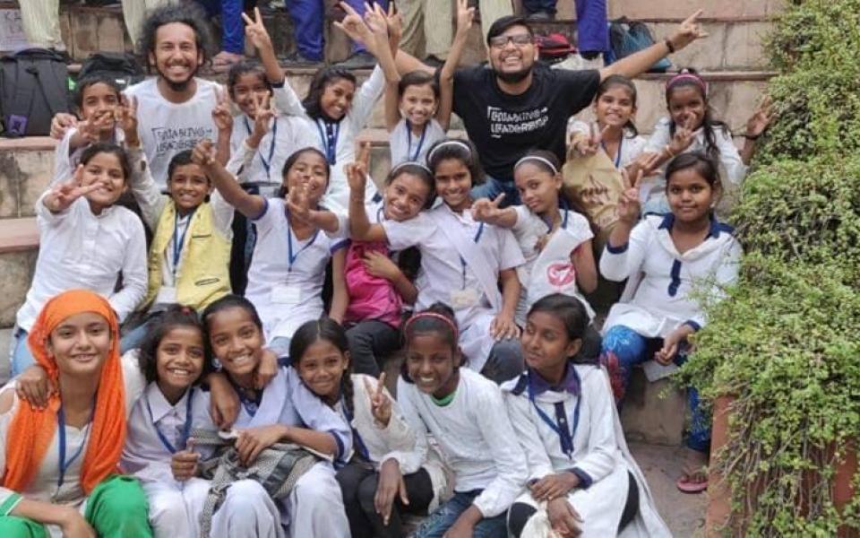 Photo: A group of smiling schoolgirls