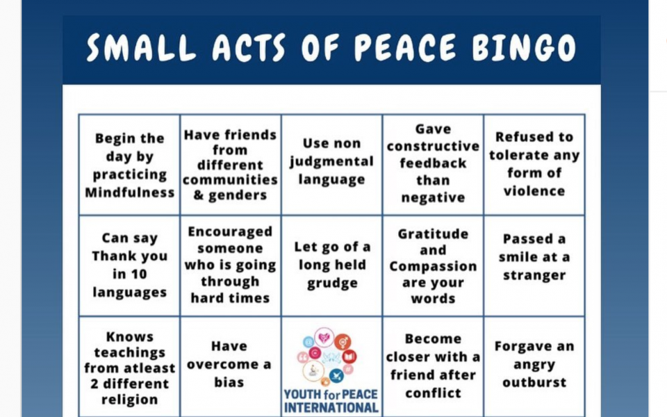 Virtual Bingo Cards for Peacebuilding