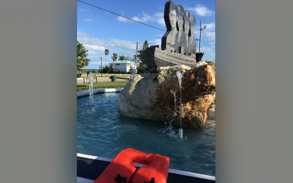 Lifejackets given out symbolically at the Annual Four Chaplains Memorial, Sebastian, FL February 2020