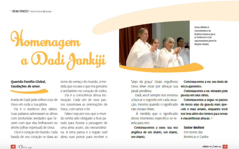 Photo of 2 pages of the magazine talking about Dadi's life. 