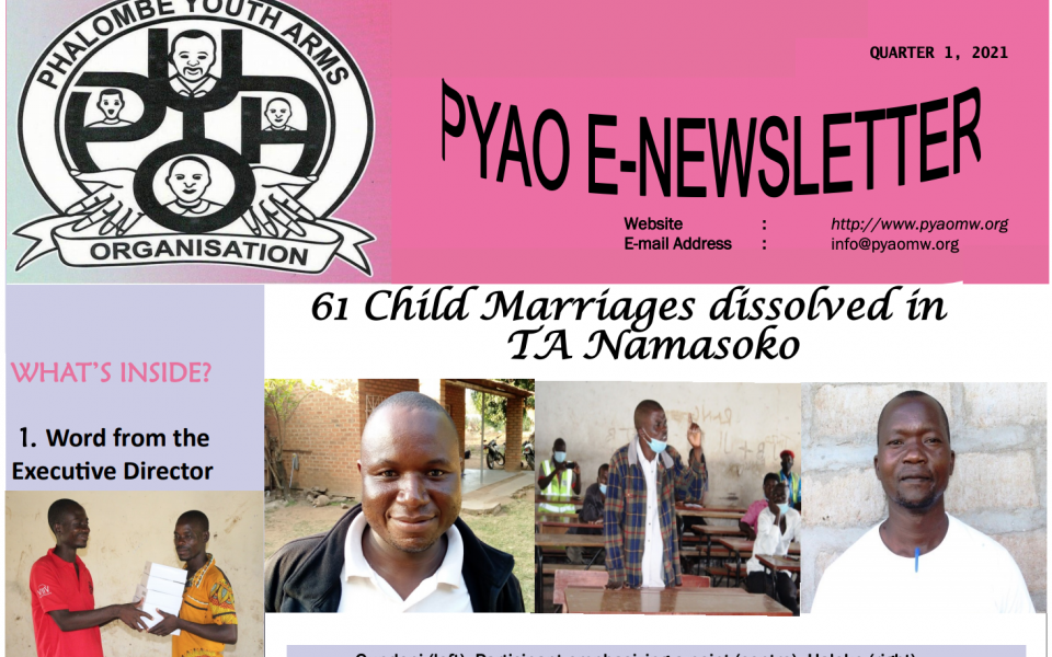 Phalombe Youth Arms Organisation - 2021Q1 Newsletter