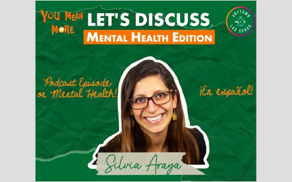 Poster: Words read "Let's Discuss - Mental Health Edition"
