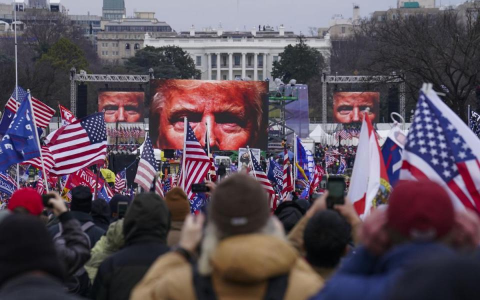 People gathered to show support for President Trump