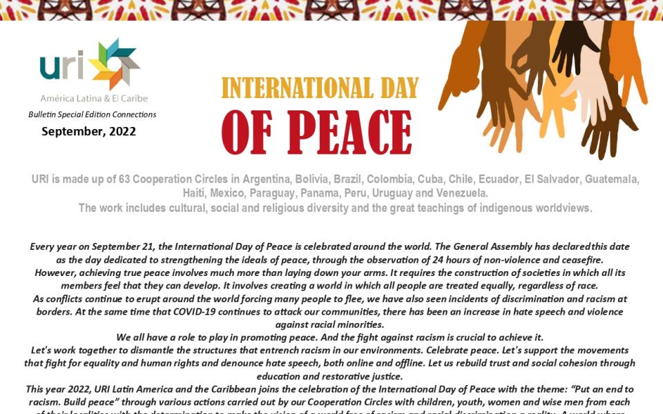 Photo:  first page of the international day of peace 