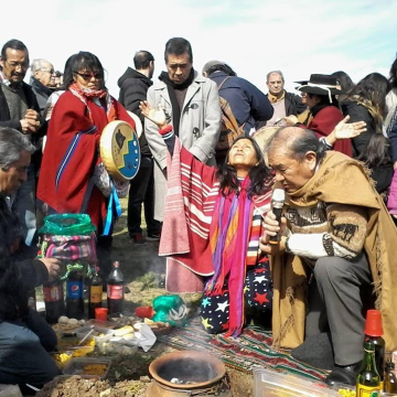 Photo: members of the CC Indigenous Peoples of Argentina celebrating the Pachamama month. 