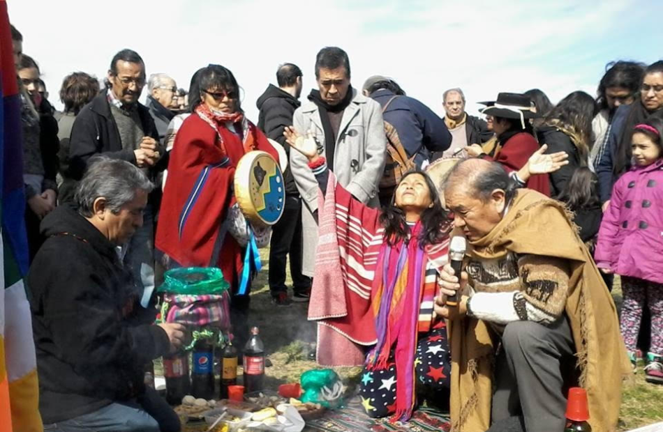 Photo: members of the CC Indigenous Peoples of Argentina celebrating the Pachamama month. 