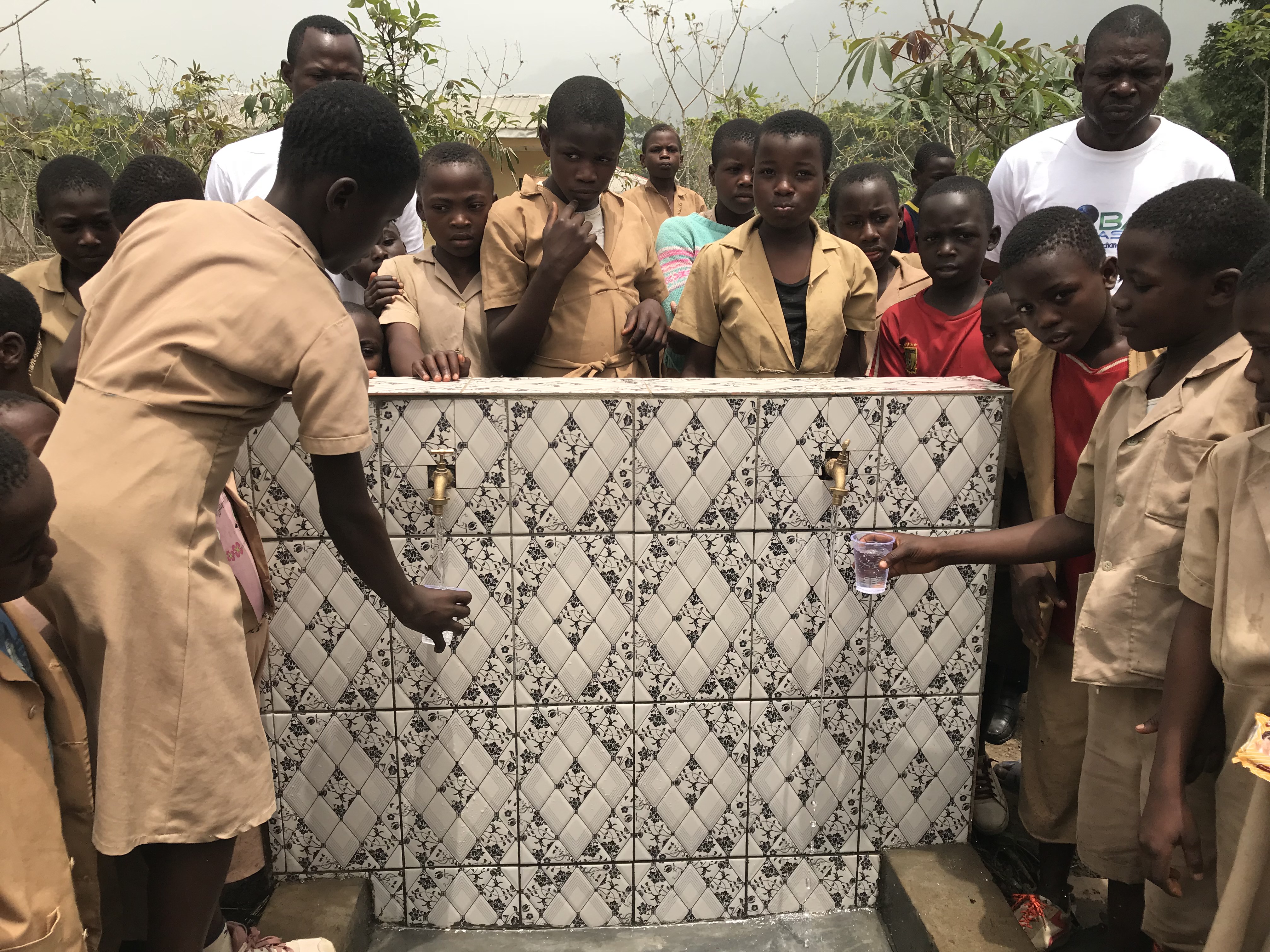 During inauguration of the water tap in Bamia Village, Cameroon